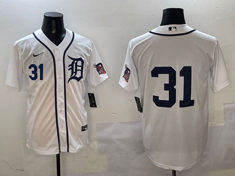 Men Detroit Tigers #31 No Name White Game 2025 Nike MLB Jersey style 2